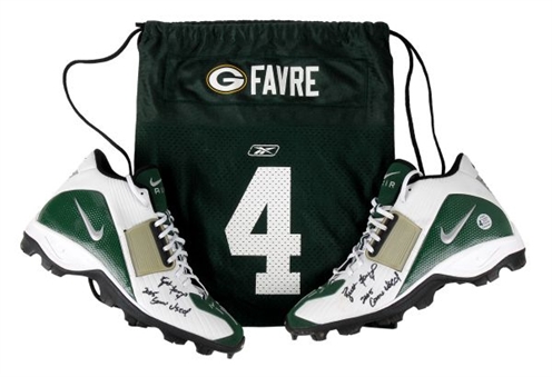 2005 Brett Favre Game Used and Signed Cleats (Favre LOA)